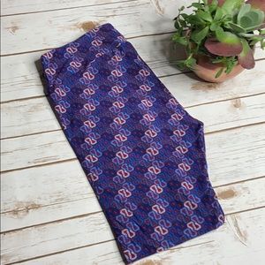 NEW LuLaRoe Tall and Curvy Leggings Blue and Red